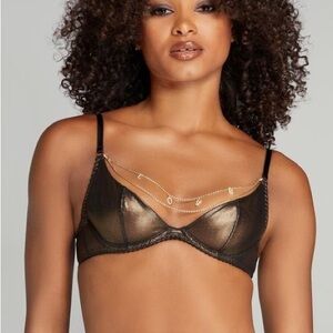 Agent Provocateur Gold Tylee Bra with LOVE hardware